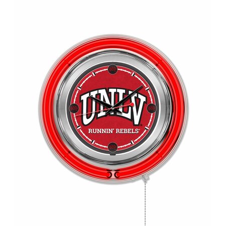 University of Nevada Las Vegas Double Neon 15"" Clock (UNLV) -  HOLLAND BAR STOOL CO, Clk15UNevLV
